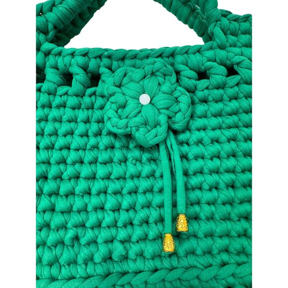 NEW Boho Handmade knitted bag GREEN Women's Fashion Purse Rare Fairy Cottegecore - Picture 7 of 7